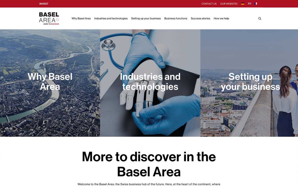 página de inicio del área de basilea