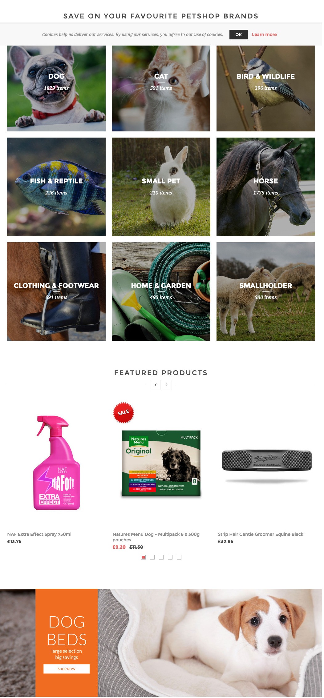 Tienda de comercio electrónico Rokers Pet Supplies NopCommerce