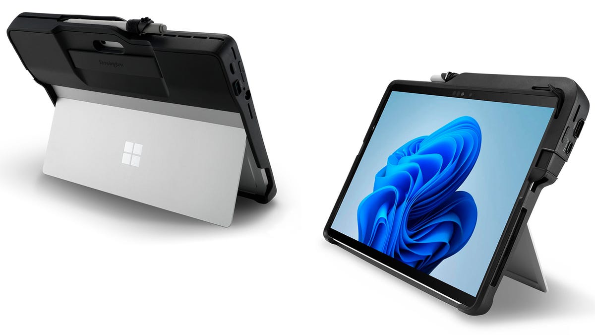 Estuche resistente Kensington BlackBelt con base móvil integrada para Surface Pro 8