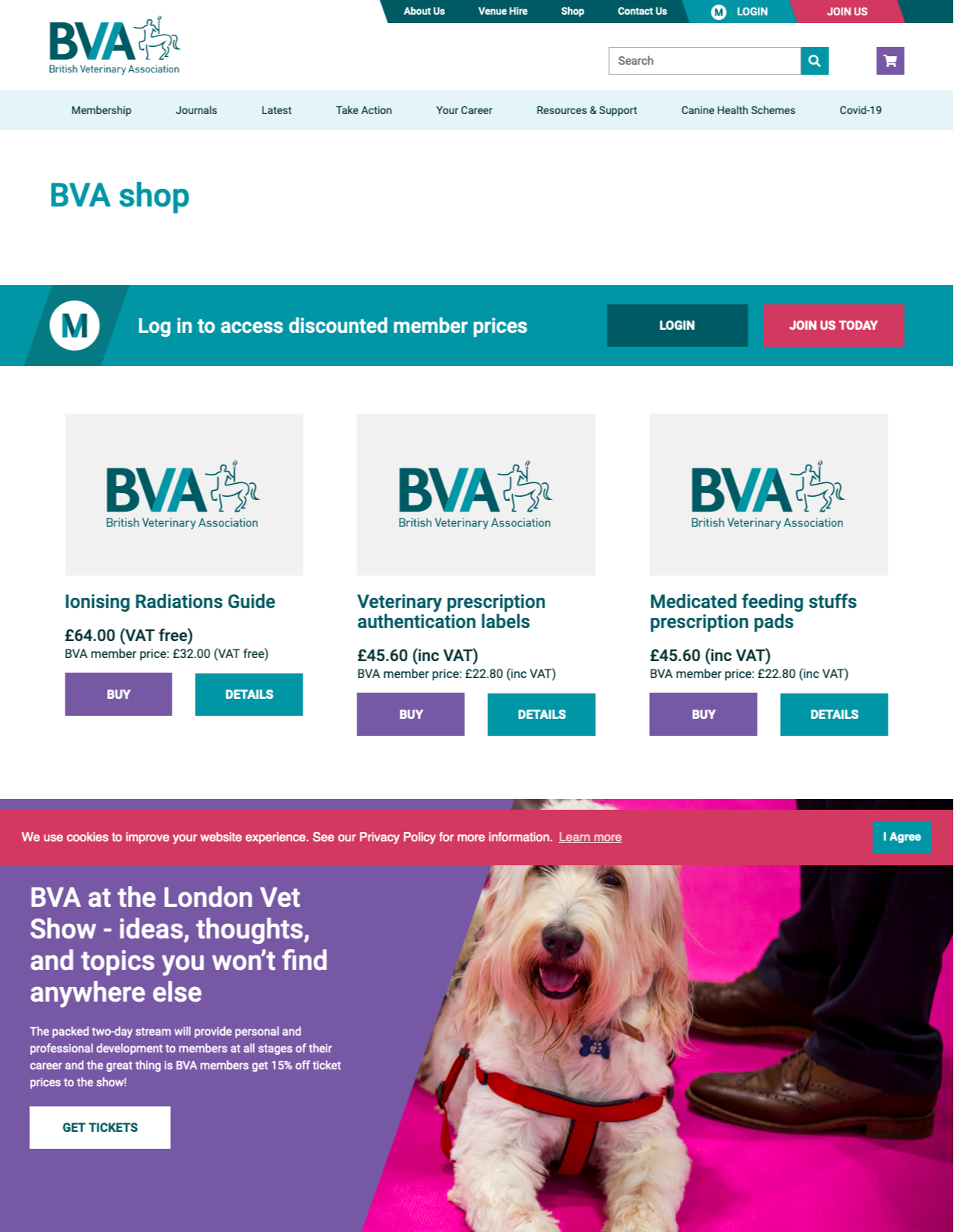 Tienda de comercio electrónico de la Asociación Británica de Veterinarios London vet show