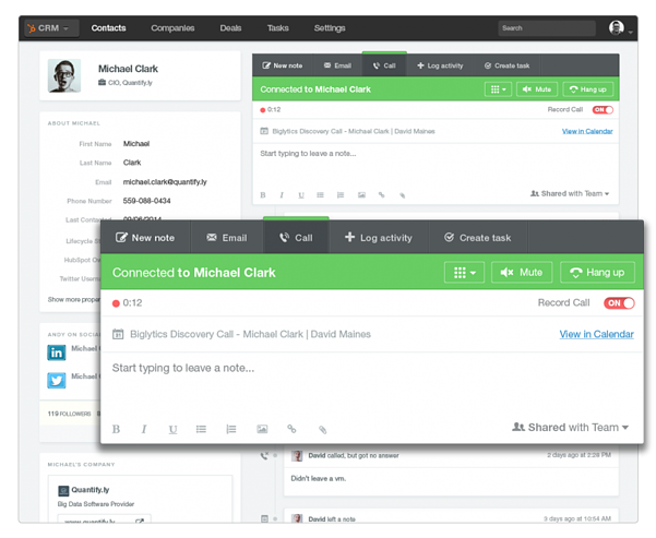 Hubspot CRM - captura de pantalla - notas Notas de captura de HubSpot CRM