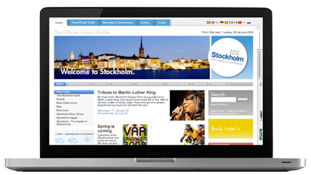 Sitio web de Estocolmo, la capital de Escandinavia
